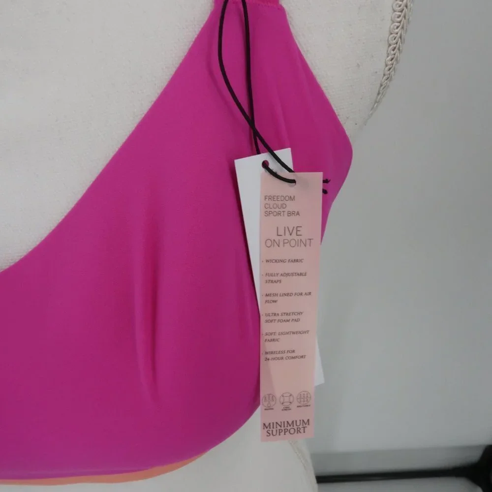 Victoria's Secret Purple Orange Cross Back Sports Bra Large NWT - Picture 4 of 7